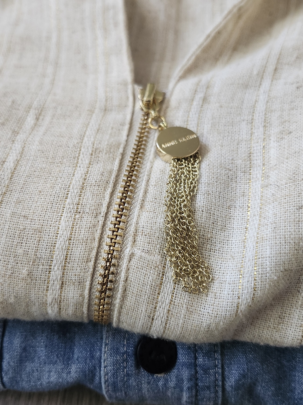 Lot of 2 Shirts Lauren Ralph Lauren & Anne Klein Chambray and Linen Blend - Picture 7 of 12